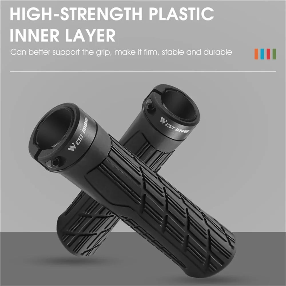WEST BIKING YP0804063 One Pair Bike Handlebar Grips Non-slip Bicycle Handlebar Grips Cover for Mountain Bike Scooters Road Bike BMX MTB - Black - 6
