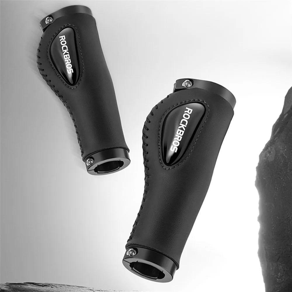 ROCKBROS 40720001001 1 Pair MTB Bike Bicycle Cycling Shock Absorption Anti-slip Handlebar Grips - Black - 2