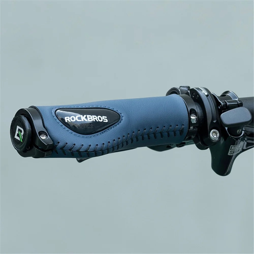 ROCKBROS 40720001001 1 Pair MTB Bike Bicycle Cycling Shock Absorption Anti-slip Handlebar Grips - Black - 7