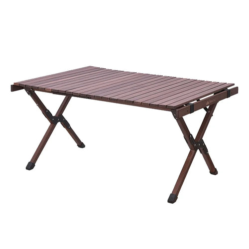 SHINETRIP A370-H0M 90cm Folding Camping Table Outdoor Portable Desk Beech Wood Barbecue Table (Black Walnut) - 1