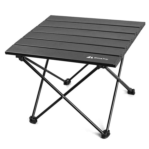 SHINETRIP A292-G0S Portable Outdoor Camping Table Aluminum Alloy Foldable Desk Table, Size S - Black - 1