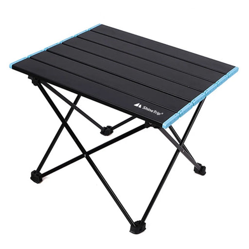 SHINETRIP A292-H0S Folding Camping Table Aluminum Alloy Desk for Outdoor Picnic BBQ, Size S - Midnight Black - 1