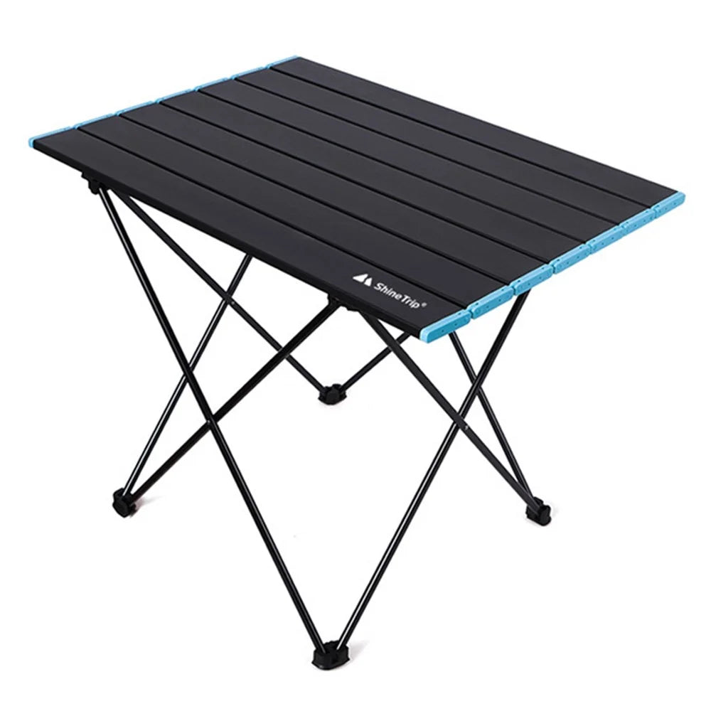 SHINETRIP A292-H0M Portable Folding Table Outdoor Picnic BBQ Aluminum Alloy Desk, Size M - Midnight Black - 1