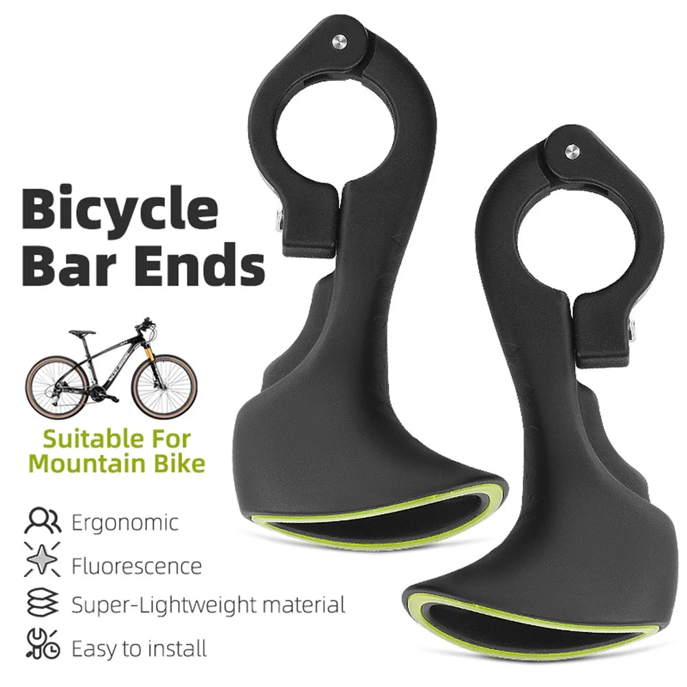 WEST BIKING YP0804067 1Pair Lightweight Mountain Bike Bar Ends MTB Fluorescent Hand Grip for Joint, Muscle Pain Prevention - 2