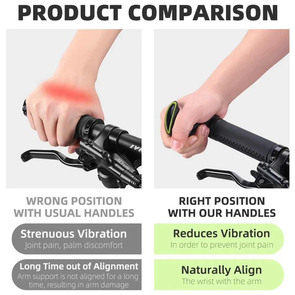 WEST BIKING YP0804067 1Pair Lightweight Mountain Bike Bar Ends MTB Fluorescent Hand Grip for Joint, Muscle Pain Prevention - 4