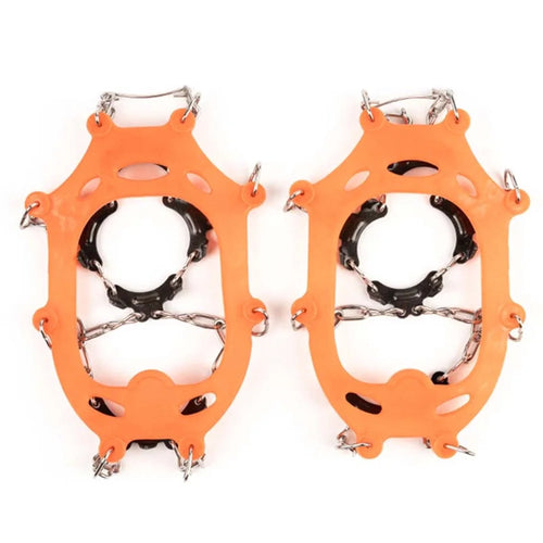AOTU 1 Pair Teen Crampons Hiking Boots Ice Cleats Anti-Slip Snow Cleats with 11 Spikes (Suitable for Size 22-29) - 1