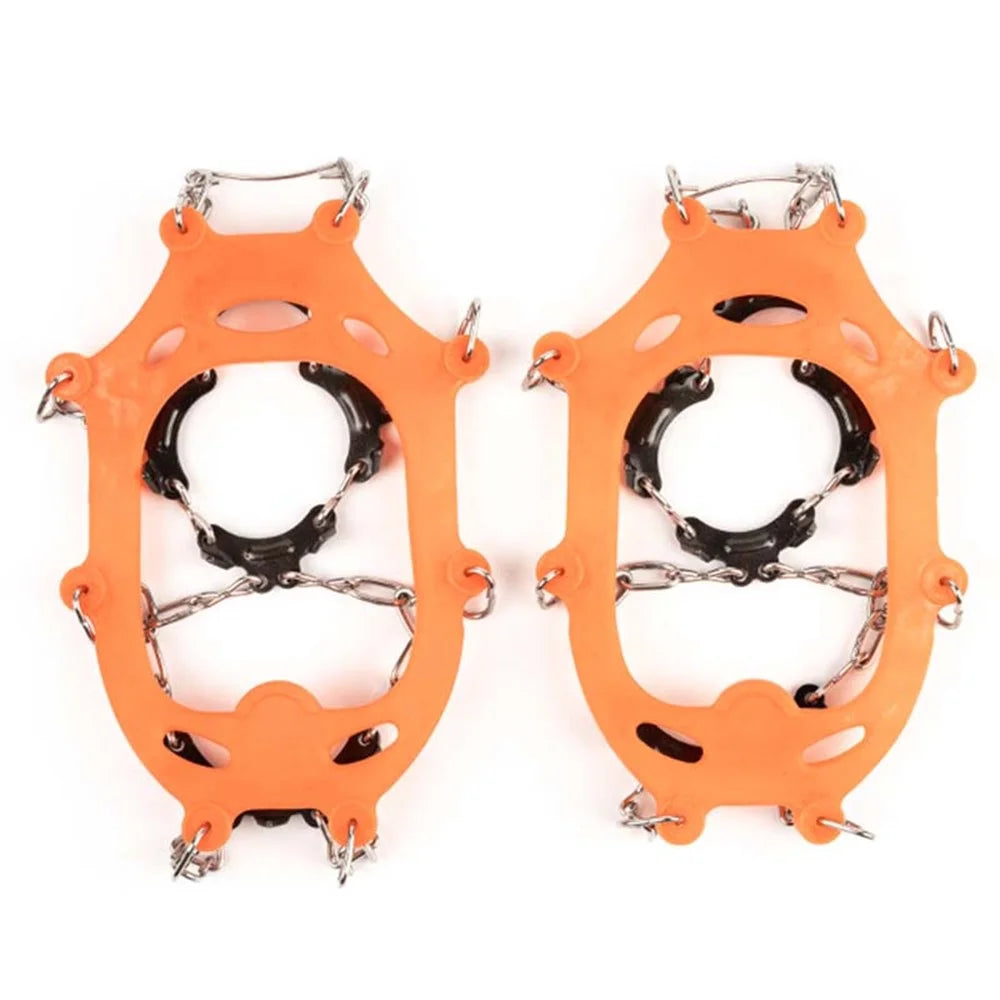 AOTU 1 Pair Teen Crampons Hiking Boots Ice Cleats Anti-Slip Snow Cleats with 11 Spikes (Suitable for Size 22-29) - 1