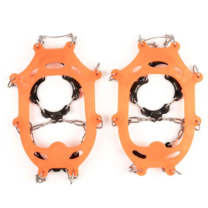 AOTU 1 Pair Teen Crampons Hiking Boots Ice Cleats Anti-Slip Snow Cleats with 11 Spikes (Suitable for Size 22-29) - 1