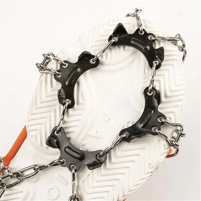 AOTU 1 Pair Teen Crampons Hiking Boots Ice Cleats Anti-Slip Snow Cleats with 11 Spikes (Suitable for Size 22-29) - 3