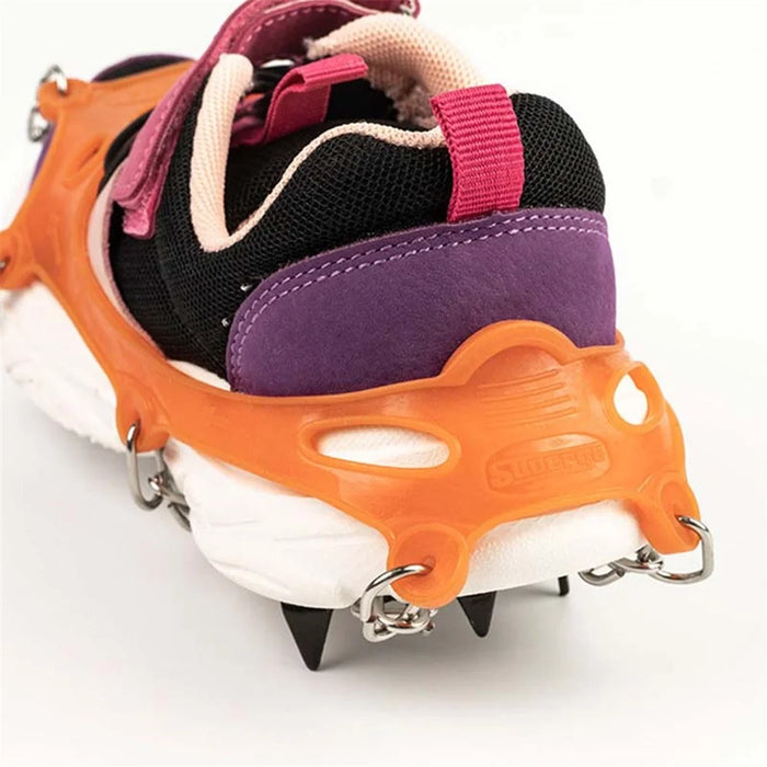 AOTU 1 Pair Teen Crampons Hiking Boots Ice Cleats Anti-Slip Snow Cleats with 11 Spikes (Suitable for Size 22-29) - 6