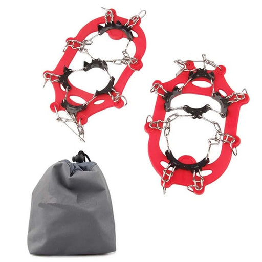 AOTU 1 Pair Outdoor Non-Slip Crampons 11 Spikes Skating Shoes Cover Ice Claws for Kids Children Teenagers (Suitable for Size 29-39) - 1