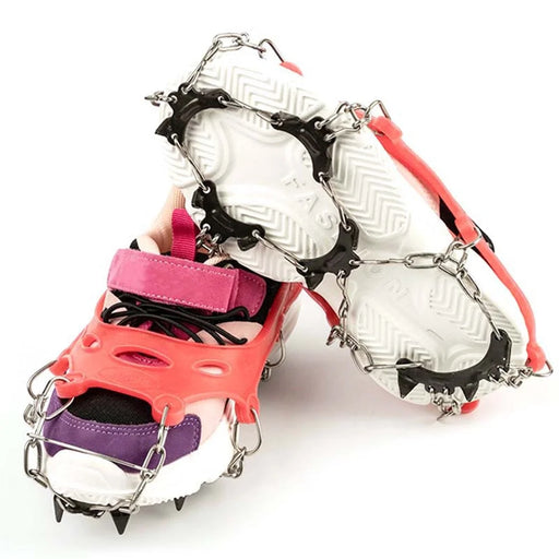 AOTU 1 Pair Outdoor Non-Slip Crampons 11 Spikes Skating Shoes Cover Ice Claws for Kids Children Teenagers (Suitable for Size 29-39) - 2