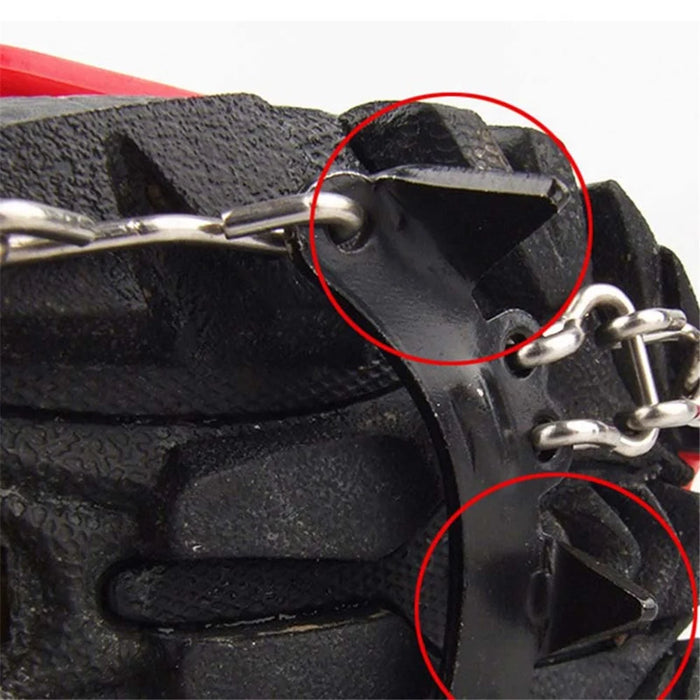 AOTU 1 Pair Outdoor Non-Slip Crampons 11 Spikes Skating Shoes Cover Ice Claws for Kids Children Teenagers (Suitable for Size 29-39) - 3
