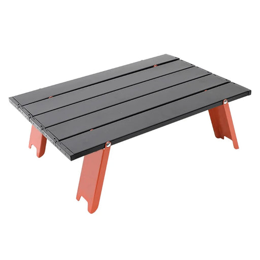 AOTU Outdoor Camping Mini Table Aluminum Alloy Ultra-light Foldable Portable Desk Table - Black Red - 1