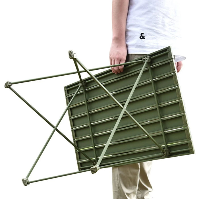 HALIN 68.5x45.5x46.5cm Outdoor Picnic BBQ Folding Table Aluminum Alloy Portable Folding Desk Table, Size L - Green - 3