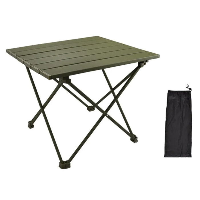 HALIN 39.5x34x32.5cm Folding Table Aluminum Alloy Desk Table for Outdoor Camping BBQ, Size S - Green - 1