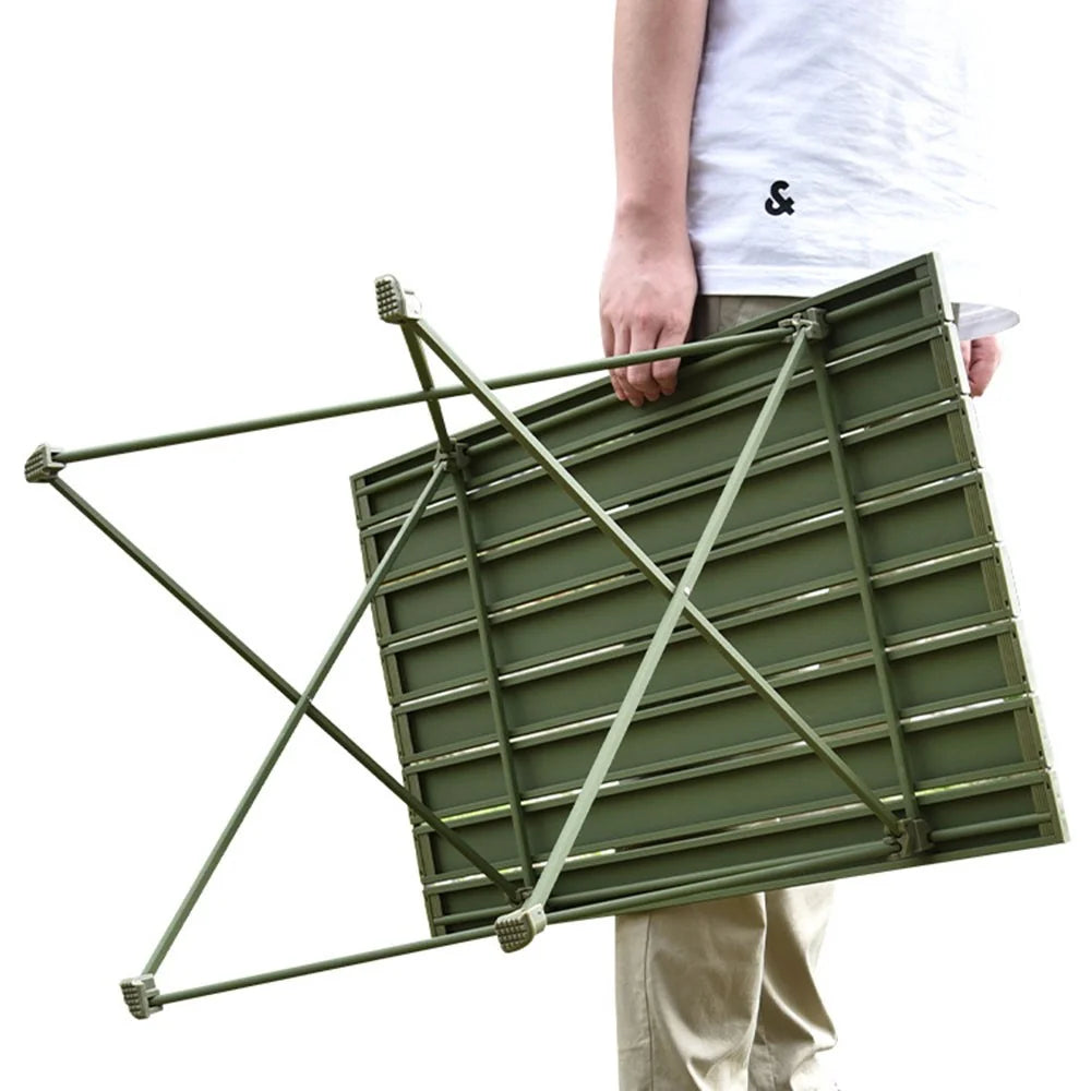 HALIN 39.5x34x32.5cm Folding Table Aluminum Alloy Desk Table for Outdoor Camping BBQ, Size S - Green - 3