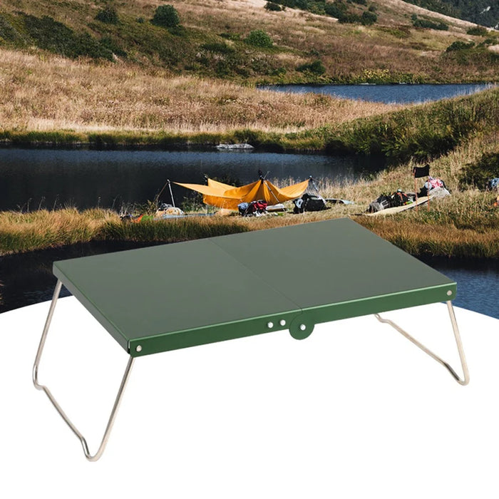 HALIN Aluminum Alloy Mini Folding Table Outdoor Camping Picnic BBQ Portable Table - Black - 2