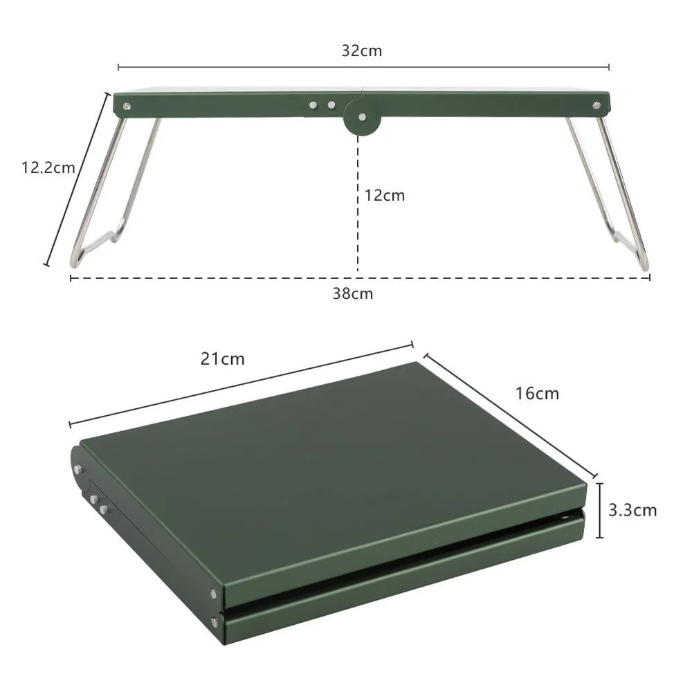 HALIN Aluminum Alloy Mini Folding Table Outdoor Camping Picnic BBQ Portable Table - Black - 5