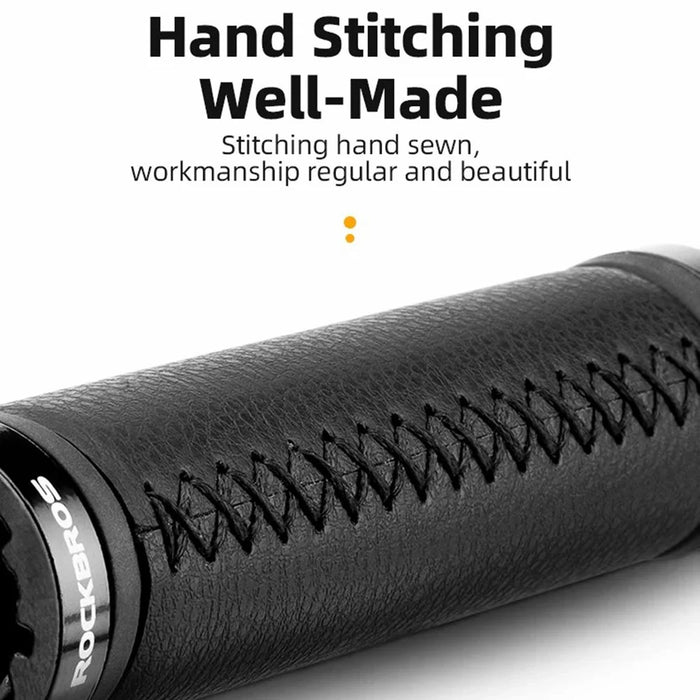 ROCKBROS 1 Pair Microfiber Leather Bicycle Handlebar Cover Anti-Skid Cycling Grips with End Cap - 5