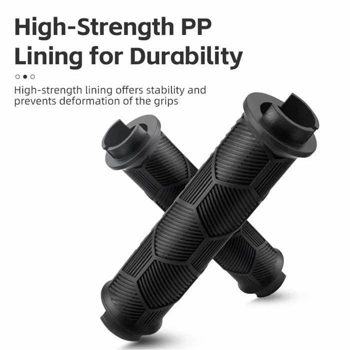 ROCKBROS 2023-14A 1 Pair Handlebar Grips with Reflective End Plugs Bicycle Handle Cover - Black - 4