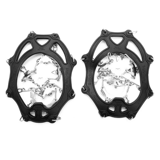 AOTU AT8608 1 Pair 18 Teeth Anti-slip Crampons TPE+Stainless Steel Snow Ground Climbing Shoe Grippers - Black / M - 2