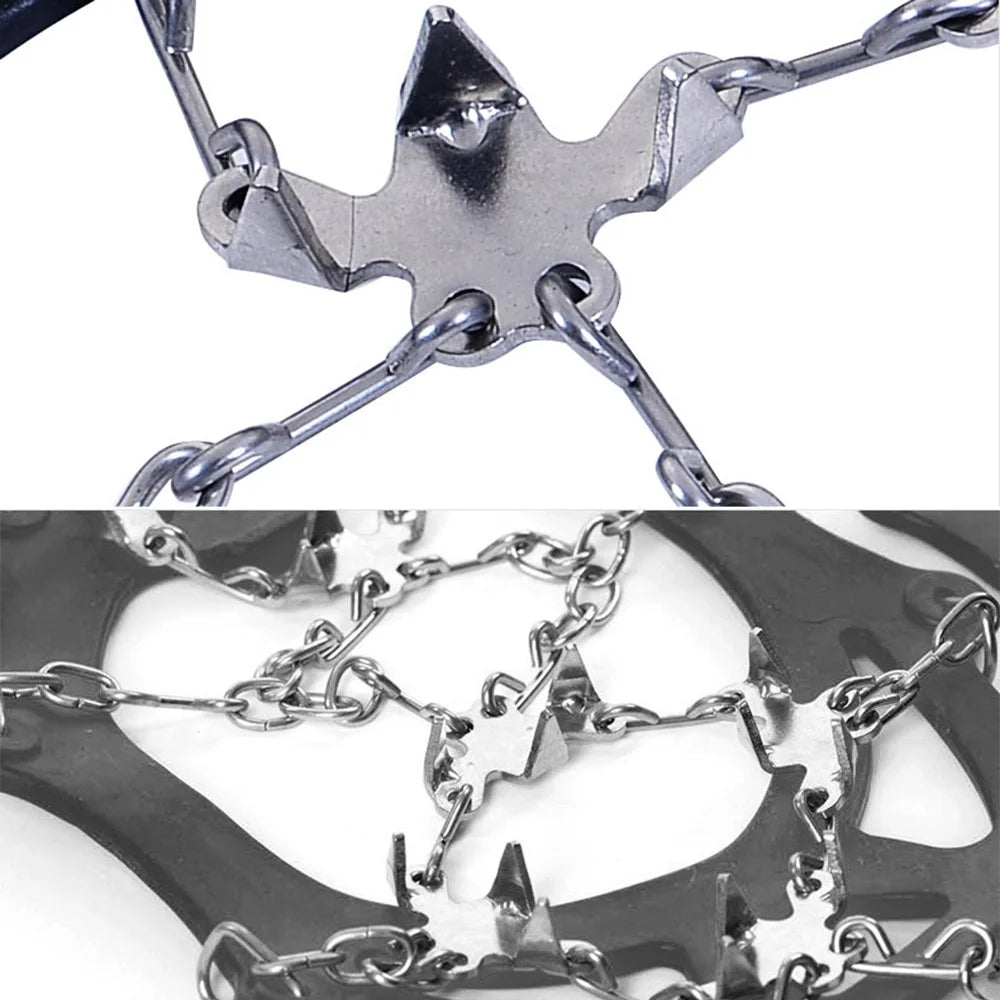 AOTU AT8608 1 Pair 18 Teeth Anti-slip Crampons TPE+Stainless Steel Snow Ground Climbing Shoe Grippers - Black / M - 4