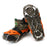 AOTU AT8607 1 Pair 19 Teeth Anti-slip Crampons TPE+Stainless Steel Ice Snow Ground Shoe Grippers - Orange / M - 1