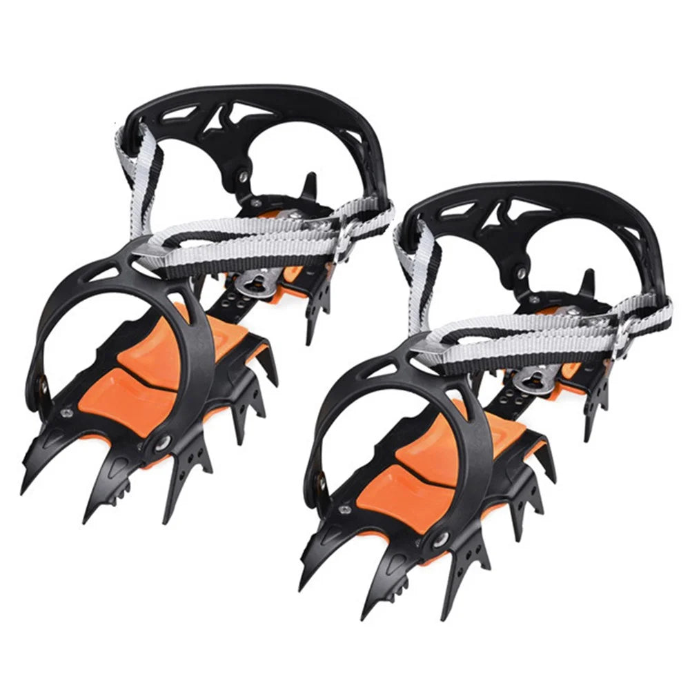 AOTU 1 Pair 18 Teeth TPU+Manganese Steel Anti-slip Crampons Snow Ice Walking Shoe Grippers - 1