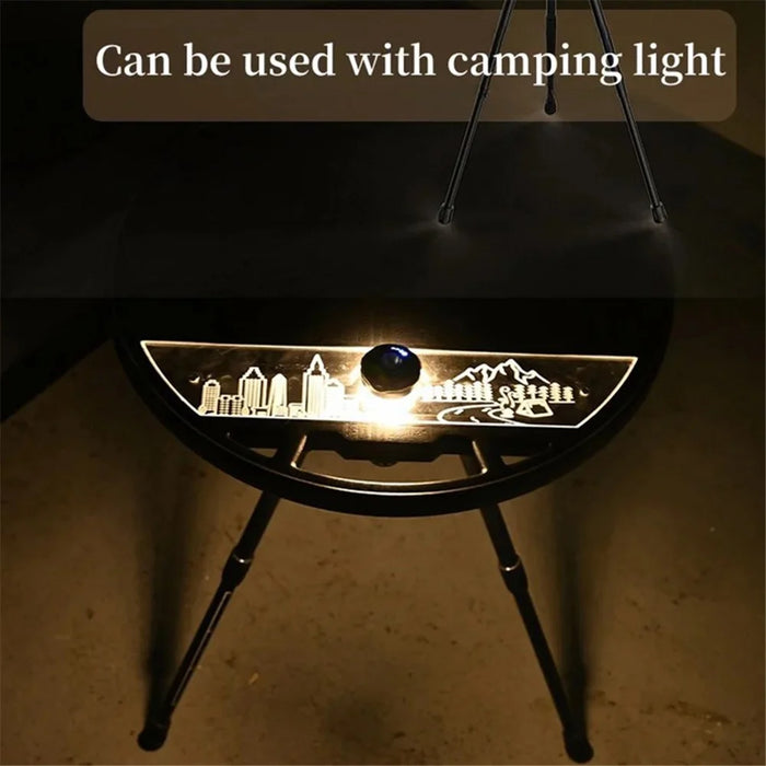 LZ-03 40cm Round Outdoor Camping Table Portable Detachable PE+Aluminum Alloy Small Table - 2