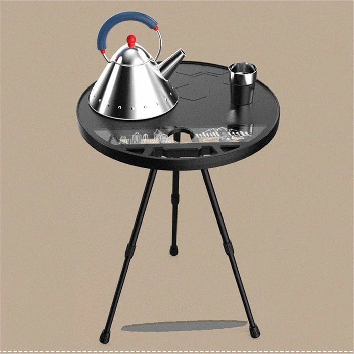LZ-03 40cm Round Outdoor Camping Table Portable Detachable PE+Aluminum Alloy Small Table - 6