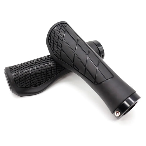YAH088 1 Pair Bike Handlebar Grip Rubber Shock Absorption 22.2mm Anti-slip Bicycle Handlebar Grips - Black - 1