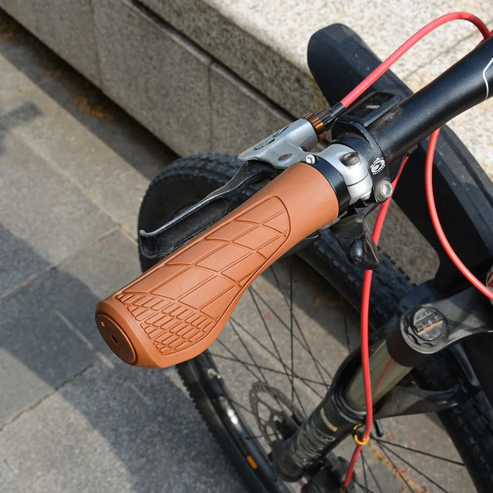 YAH088 1 Pair Bike Handlebar Grip Rubber Shock Absorption 22.2mm Anti-slip Bicycle Handlebar Grips - Black - 2