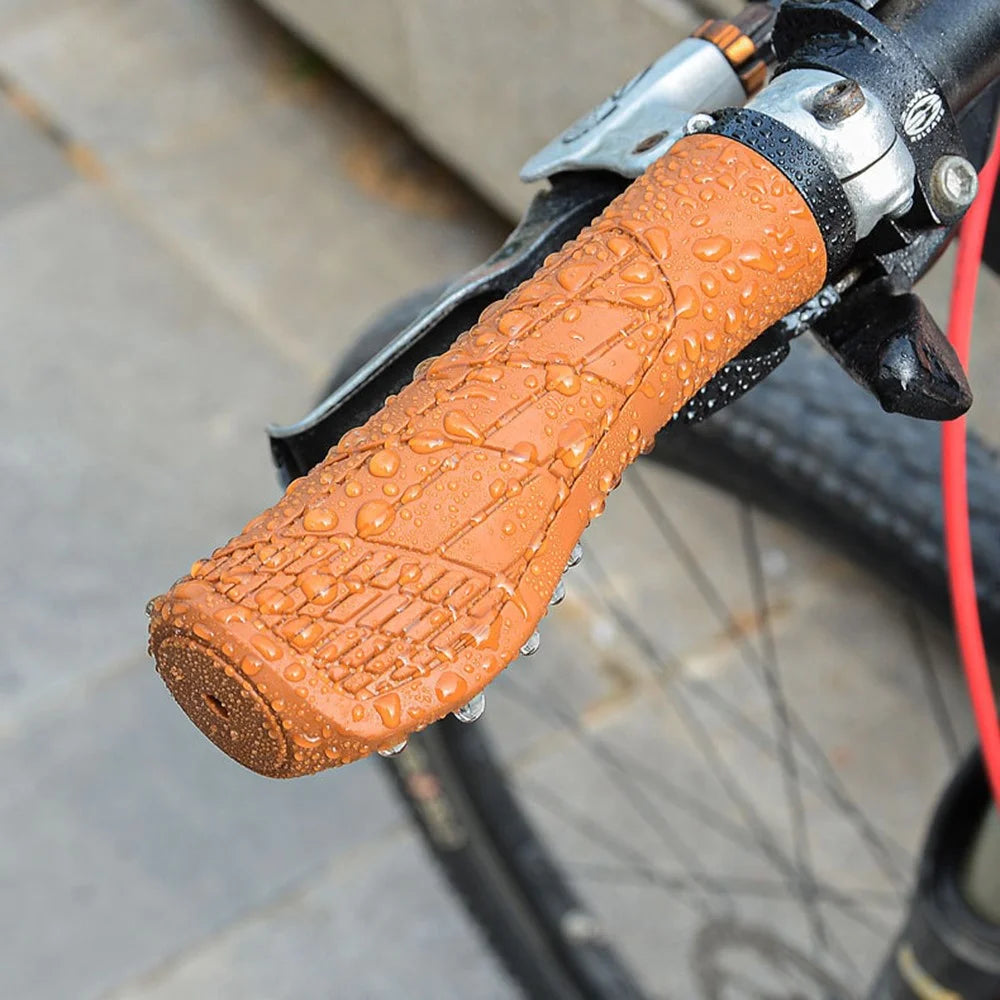 YAH088 1 Pair Bike Handlebar Grip Rubber Shock Absorption 22.2mm Anti-slip Bicycle Handlebar Grips - Black - 3