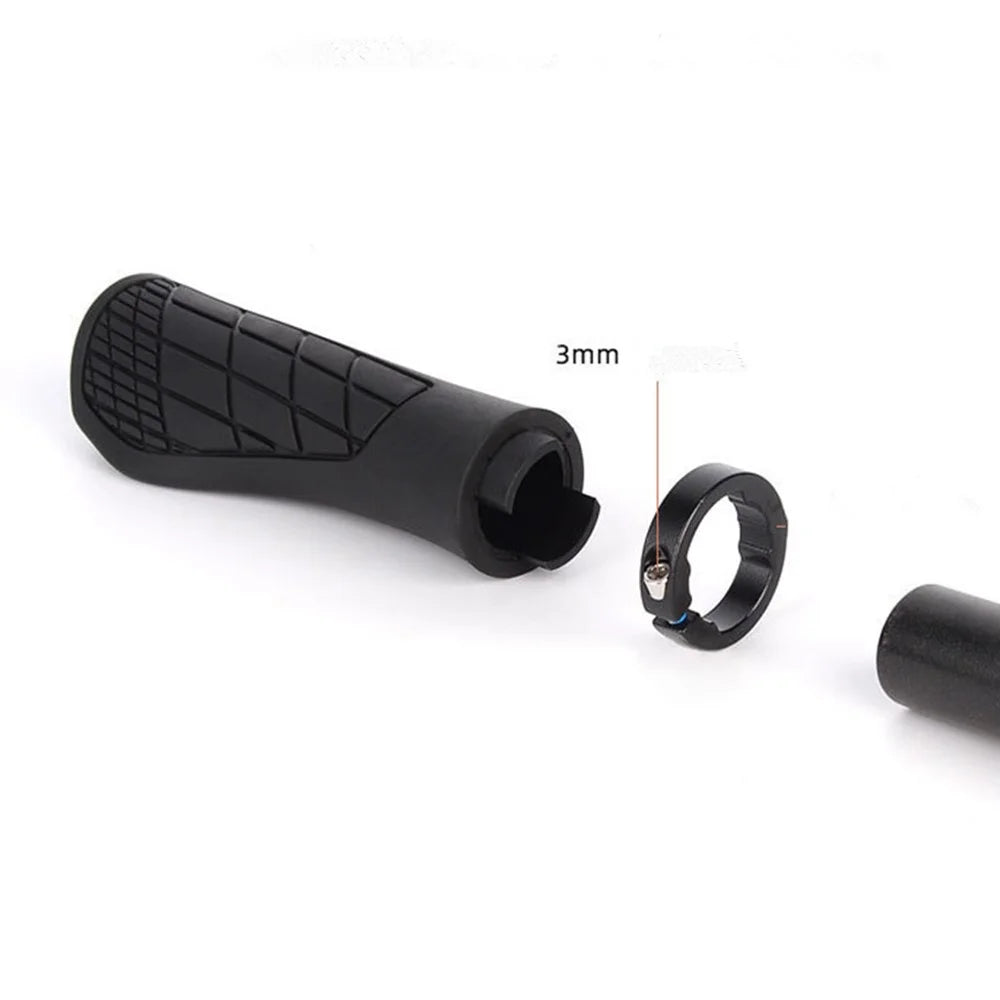 YAH088 1 Pair Bike Handlebar Grip Rubber Shock Absorption 22.2mm Anti-slip Bicycle Handlebar Grips - Black - 6