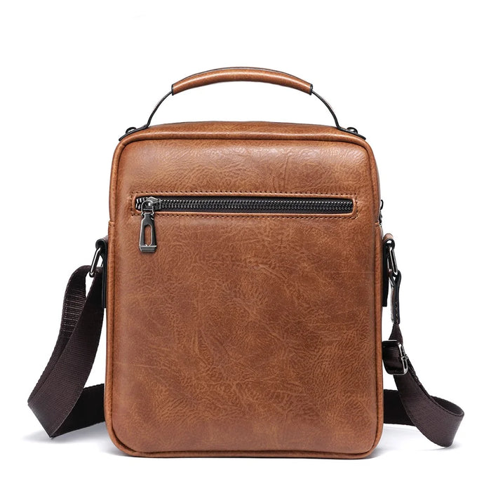 WEIXIER 8642 Vintage Men PU Leather Messenger Bag Multi-pockets Crossbody Shoulder Bag - Light Brown - 5