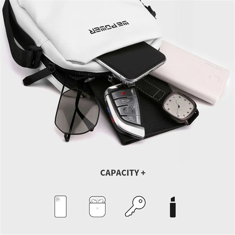 WEPOWER 1241 Waterproof Nylon Mini Crossbody Bag Outdoor Single Shoulder Bag, 15x6x19cm - White - 2