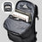 1-2858 31x12x42cm Men's Laptop Backpack Waterproof Leather Film Nylon Cloth Travel Shoulders Bag  - Black - 2