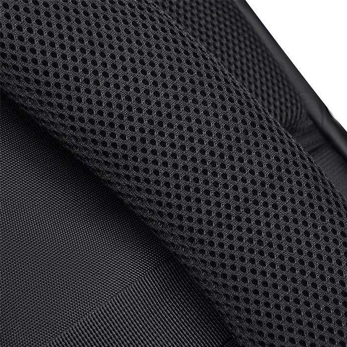 1-2858 31x12x42cm Men's Laptop Backpack Waterproof Leather Film Nylon Cloth Travel Shoulders Bag  - Black - 6