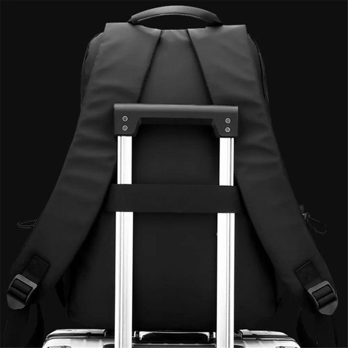 WEPOWER 1261 Travel Backpack Waterproof Nylon Shoulder Bag with External USB Port, 43x13x29cm - Black - 7