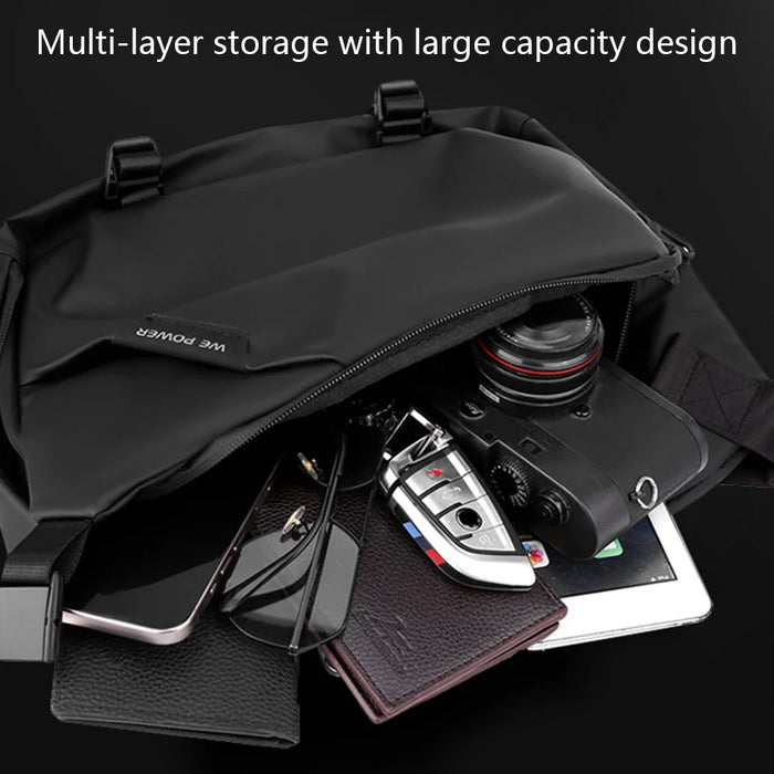 WEPOWER 1100-59 Men's Crossbody Bag  Messenger Bag Shoulder Bag Boy's Daypack - Black - 3
