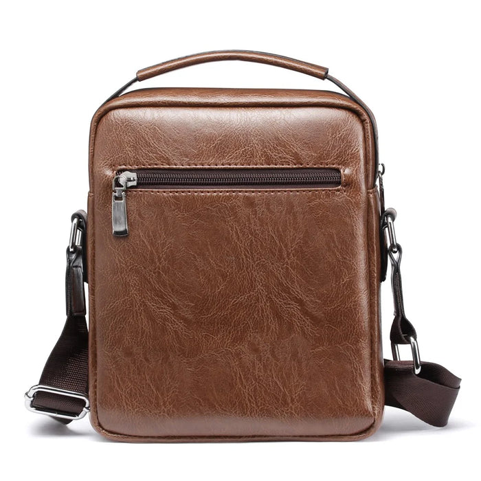WEIXIER 8602 Fashion Men PU Leather Multi-pockets Crossbody Single Shoulder Bag - Light Brown - 7