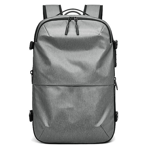 OUTWALK 7705 Compression Travel Backpack Oxford Cloth Men's Laptop Bag Daypack - Light Grey - 1