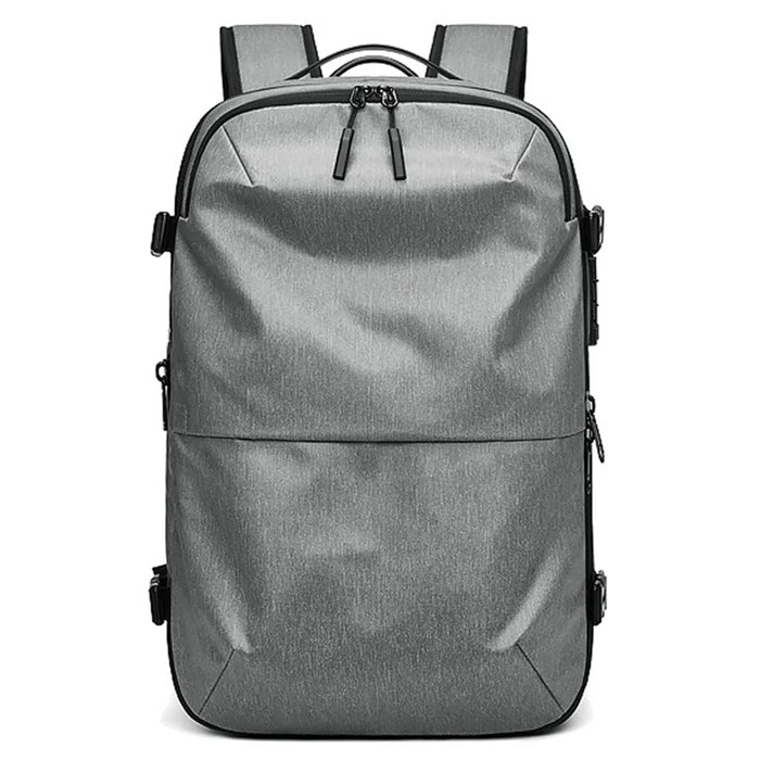 OUTWALK 7705 Compression Travel Backpack Oxford Cloth Men's Laptop Bag Daypack - Light Grey - 1
