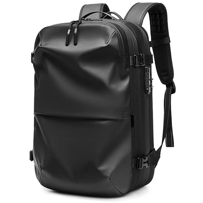 OUTWALK 7705L Large Capacity Men Backpack Anti-Splash Oxford Cloth Travel Laptop Daypack - Black - 1