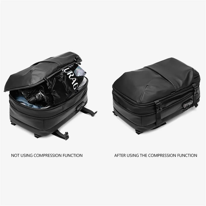OUTWALK 7705L Large Capacity Men Backpack Anti-Splash Oxford Cloth Travel Laptop Daypack - Black - 4