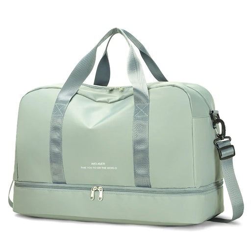 WEIXIER V016 36-55L Carry On Travel Duffle Bag Waterproof Nylon Luggage Handbag - Green - 1