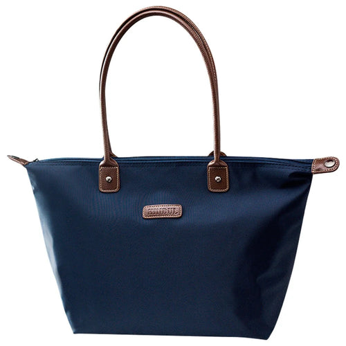 HINDUL Shoulder Tote Bag for Women, Nylon Top-Handle Zipper Travel Shoulder Bag, Size: 32*29*19cm - Dark Blue - 1