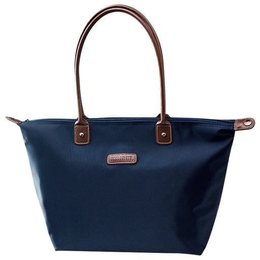 HINDUL Shoulder Tote Bag for Women, Nylon Top-Handle Zipper Travel Shoulder Bag, Size: 32*29*19cm - Dark Blue - 1