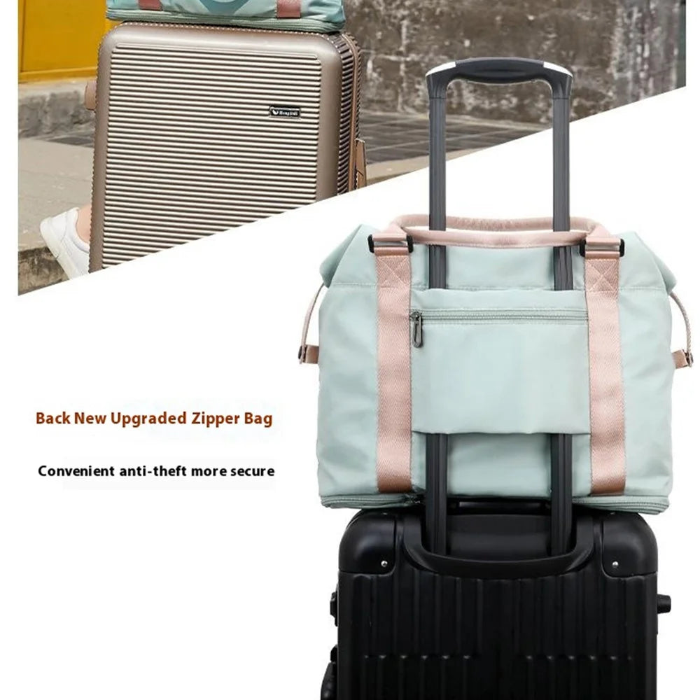 HINDUL Travel Duffel Tote Bag Oxford Fabric Waterproof Sports Yoga Gym Bag, Size: 46*14*36cm - Green - 5